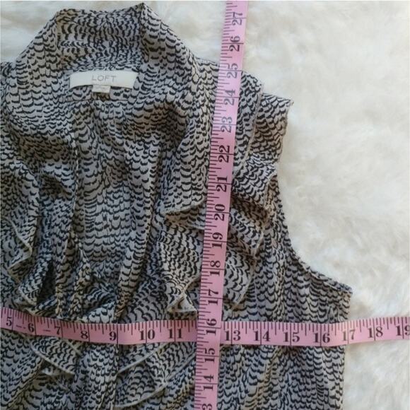 Loft Ruffled Tie-Neck Tank Top Size XS - Picture 3 of 5